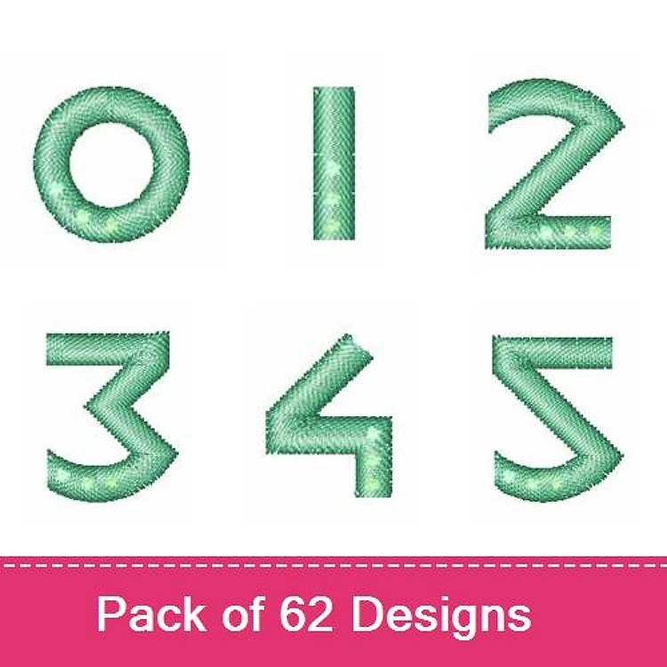 Number Embroidery Bundle – Number 0, Number 1, Number 2, Number 3, Number 4, Number 5 & More (62 Designs)