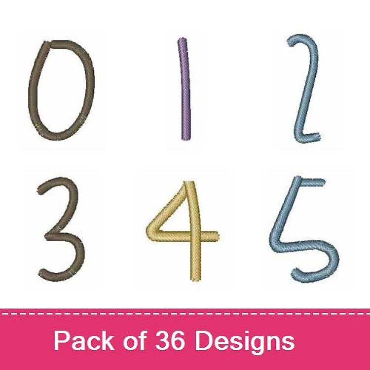 Embroidery Numbers Embroidery Designs Bundle – Number 0, Number 1, Number 2, Number 3 & More (36 Designs)