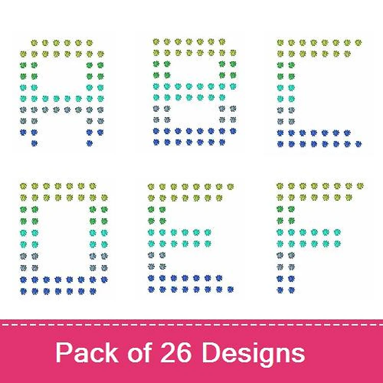 Letter Embroidery Designs Bundle – A, B, C, D, E, F & More (26 Designs)