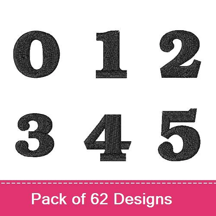 Numbers Embroidery Designs Bundle – Number 0, Number 1, Number 2, Number 3 & More (62 Designs)