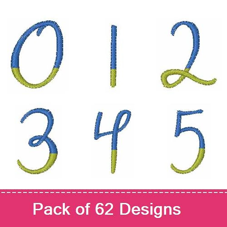 Embroidered Numbers Embroidery Designs Bundle – 0, 1, 2, 3, 4, 5 & More (62 Designs)