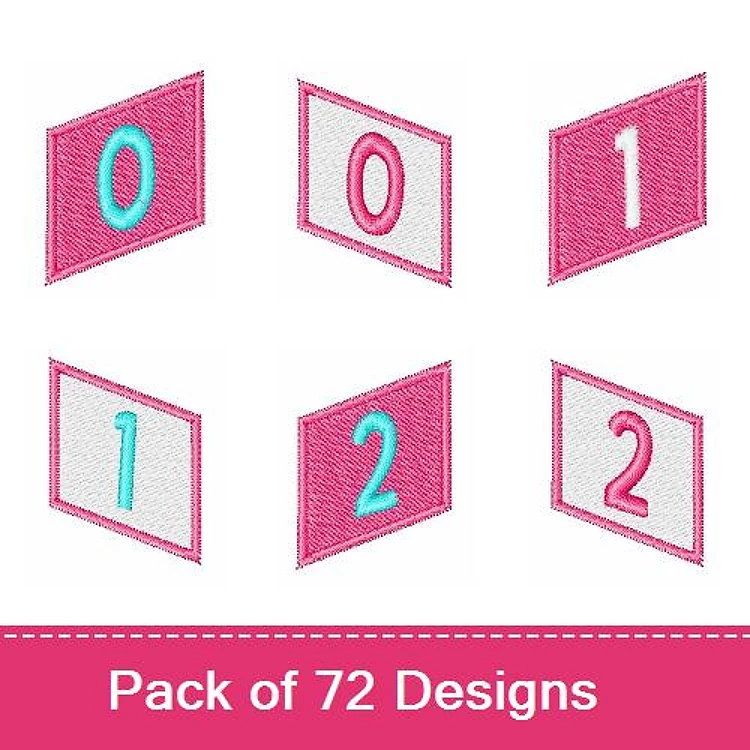 Number Embroidery Designs Bundle – Number 0, Number 1, Number 2 & More (72 Designs)