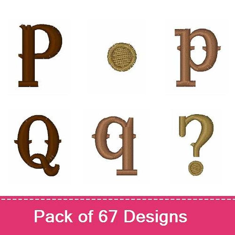Letter Embroidery Designs Bundle – Letter P, Letter Q, Question Mark & More (67 Designs)