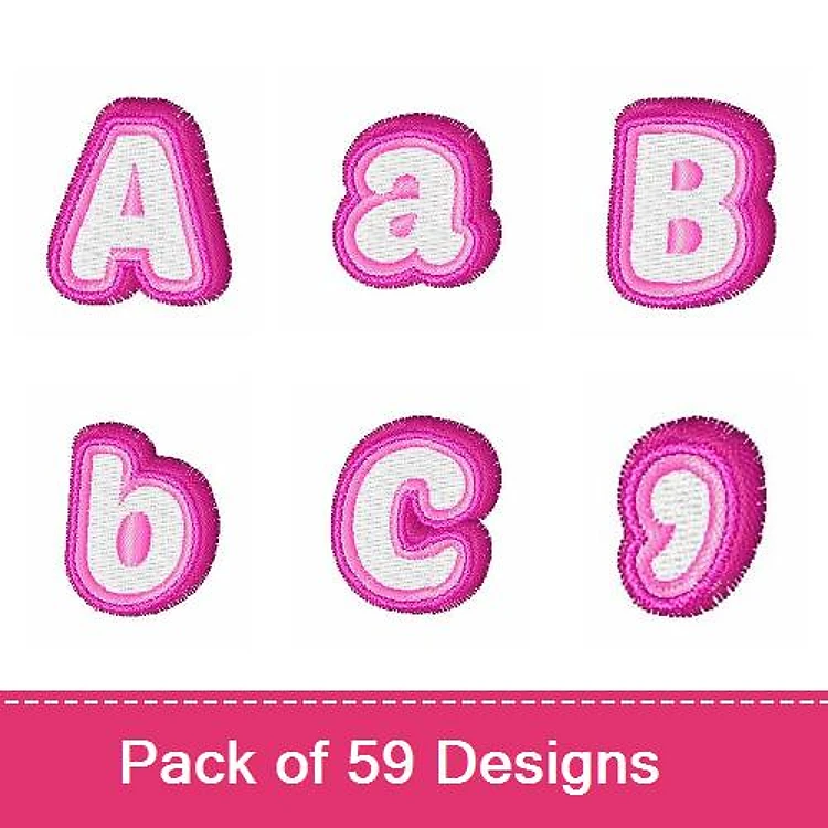 Charming Alphabet Letters Embroidery Designs Bundle – A, B, C, a, b, c & More (59 Designs)