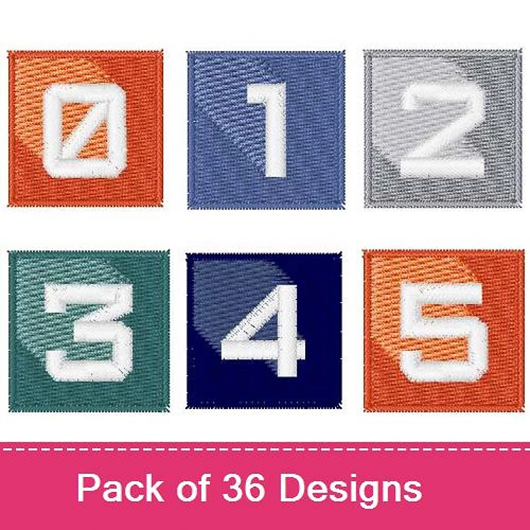 Numbered Designs Embroidery Bundle – Number 0, Number 1, Number 2 & More (36 Designs)