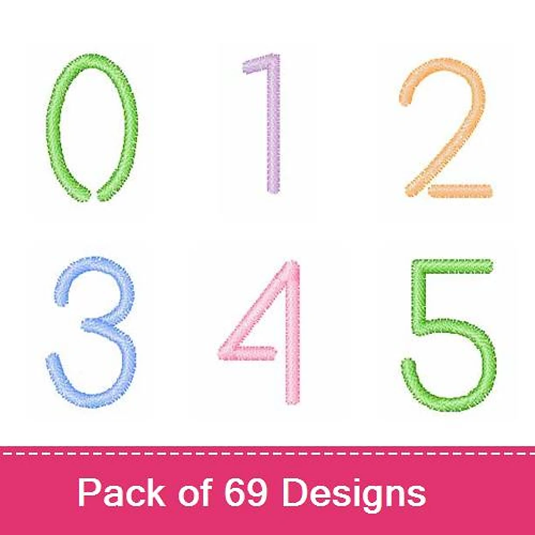 Applique Colorful Numbers Embroidery Designs Bundle – Number 0, 1, 2 & More (69 Designs)