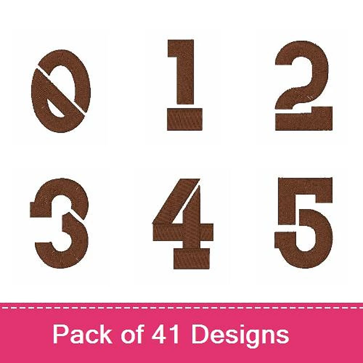 Numerical Digits Embroidery Designs Bundle – Number 0, Number 1, Number 2, Number 3 & More (41 Designs)