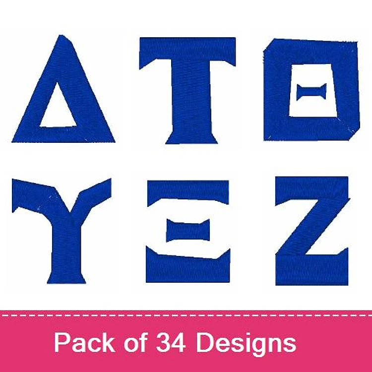 Letter & Shape Embroidery Bundle – Triangle Letter A, Square Letter T, Z Letter with Unique Cut & More (34 Designs)