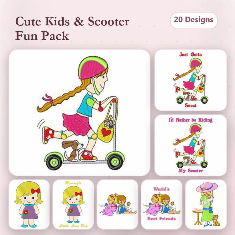 Girl Power & Best Friends Embroidery Bundle – Fun Themes (20 Designs)
