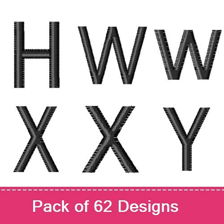 Letter Designs Embroidery Bundle – H Letter, W Letter, X Letter, Y Letter & More (62 Designs)