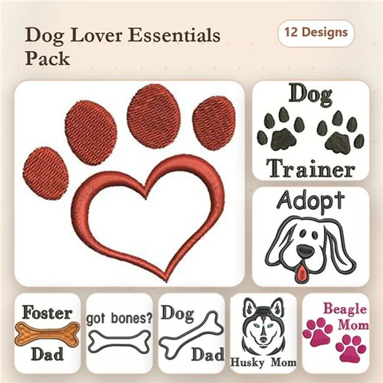 Dog Themed Embroidery Bundle – Adoptions & Love (13 Designs)
