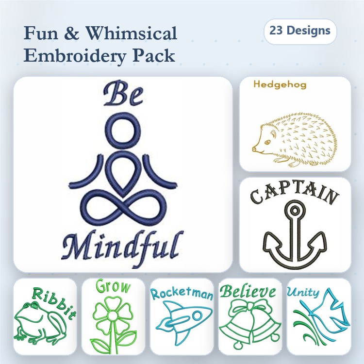 Hedgehog & Floral Embroidery Bundle – Mindfulness & Gardening (25 Designs)