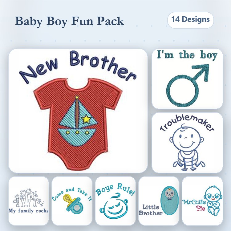 Baby Themed Embroidery Bundle – New Arrivals & Sibling Celebration (14 Designs)