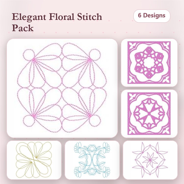 Quilt Block Floral Stipple