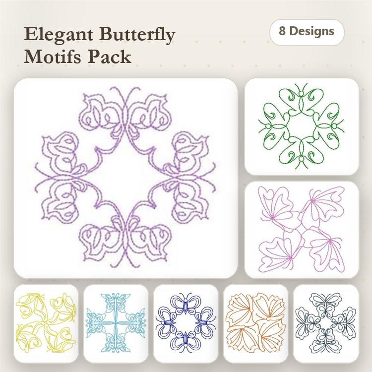 Quilted Butterflies 4x4