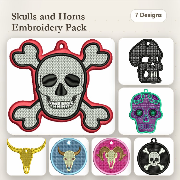 Skulls and Bones Free Standing Lace