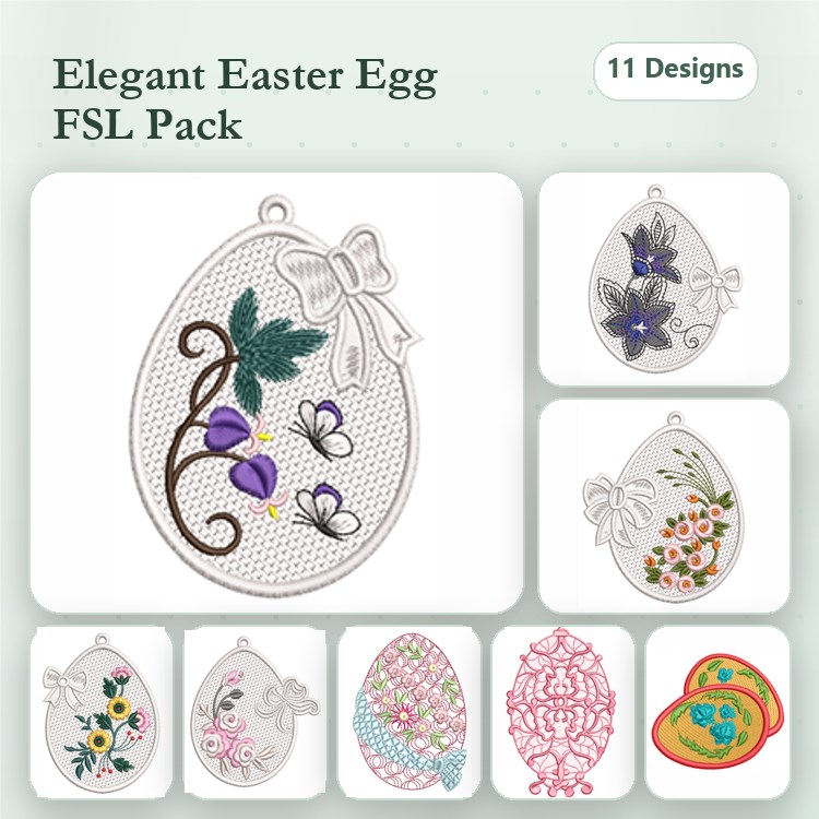Floral Easter Egg Lace Earrings