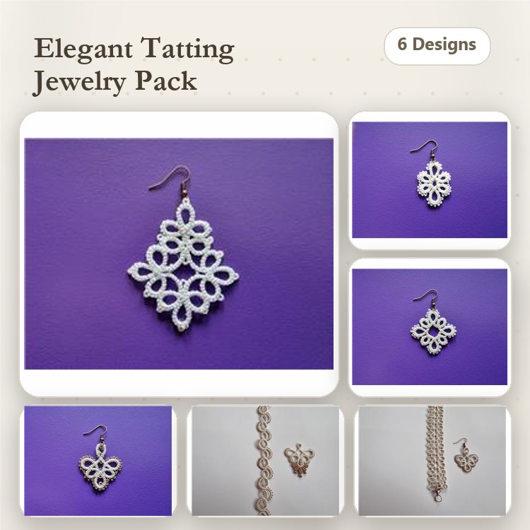 FSL Elegant Lace Jewelry Embroidery Designs Bundle – Lace Earring, Lace Bracelet, Decorative Pendant & More (6 Designs)