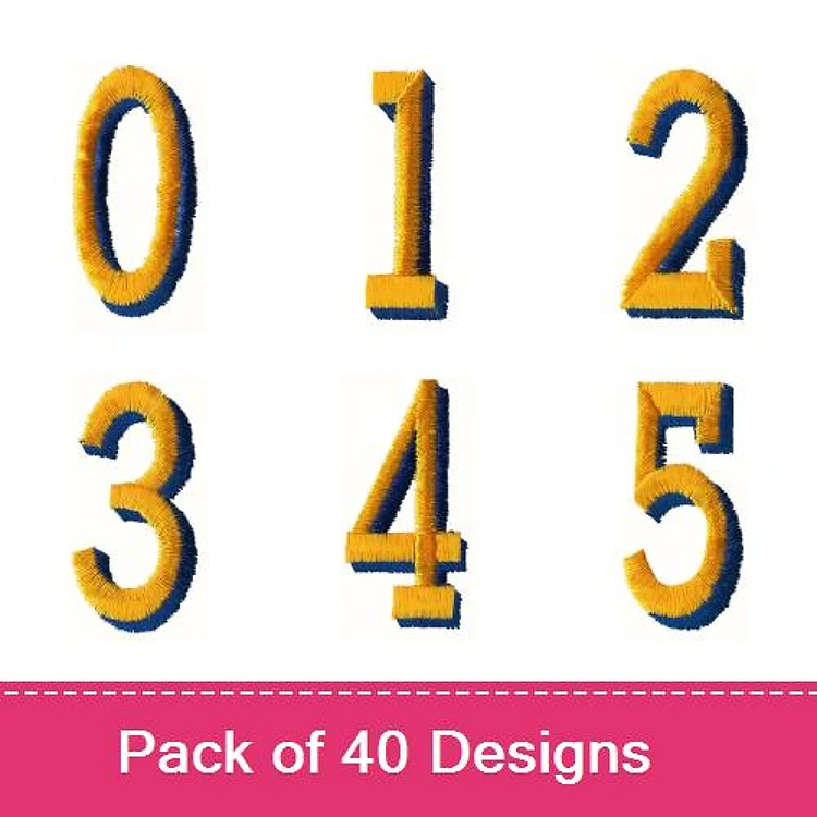 Number Embroidery Bundle – Number 0, Number 1, Number 2, Number 3, Number 4, Number 5 & More (40 Designs)