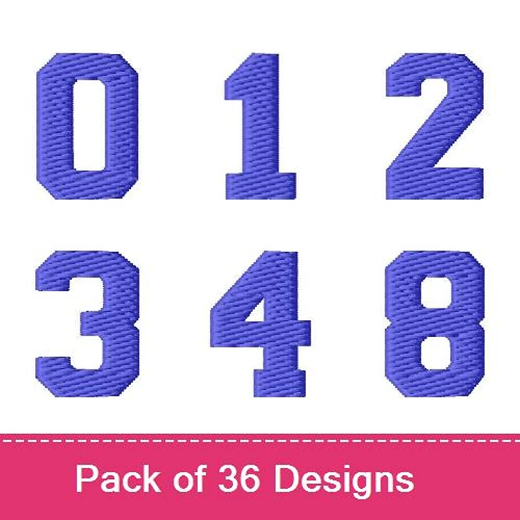 Number Embroidery Designs Bundle – Numeric Styles 0 to 9 & More (36 Designs)