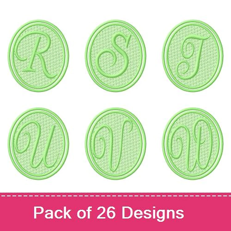 Monogram Letters Embroidery Designs Bundle – R, S, T, U, V, W & More (26 Designs)