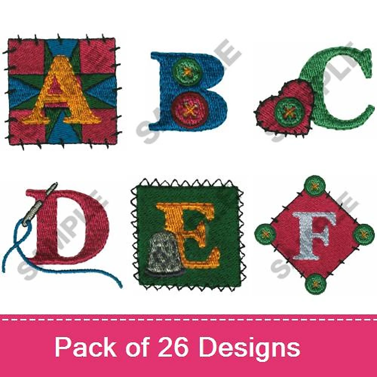 Decorative Alphabet Letters Embroidery Designs Bundle – A, B, C & More (26 Designs)