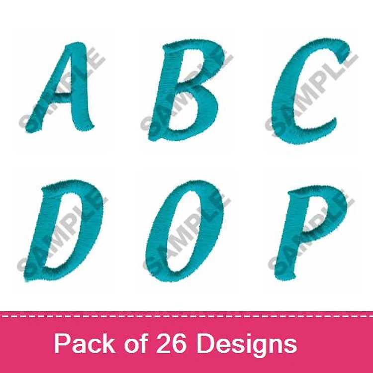 Lettering Embroidery Designs Bundle – A, B, C, D, O, P & More (26 Designs)