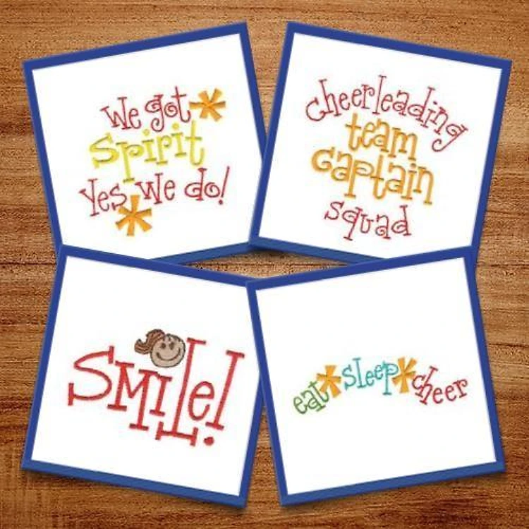 Cheerleading & School Spirit Embroidery Designs Bundle – We got Spirit, Cheerleading Team Captain, Eat, Sleep, Cheer & More (20 Designs)