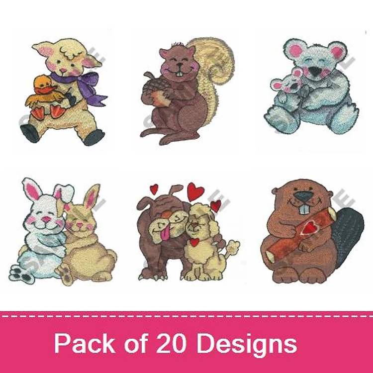Animal Friends Embroidery Bundle – Adorable Designs (20 Designs)