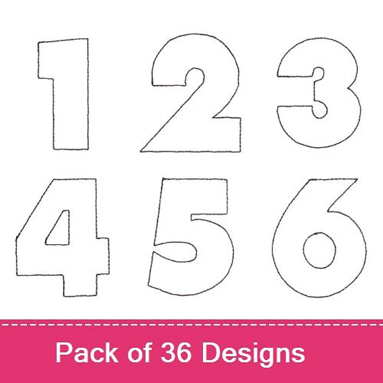 Applique Numbers Embroidery Bundle – Number 1, Number 2, Number 3 & More (36 Designs)