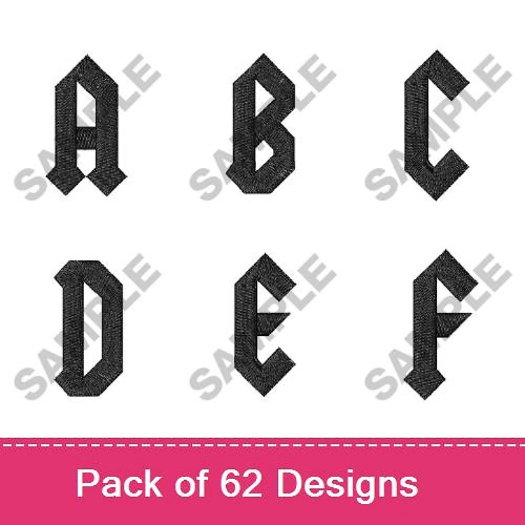Alphabet Embroidery Designs Bundle – Letter A, Letter B, Letter C, Letter D & More (62 Designs)