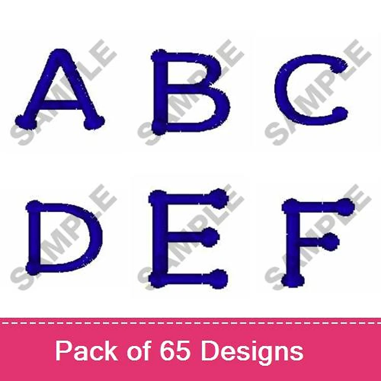 Alphabet Letters Embroidery Designs Bundle – Letter A, Letter B, Letter C & More (65 Designs)