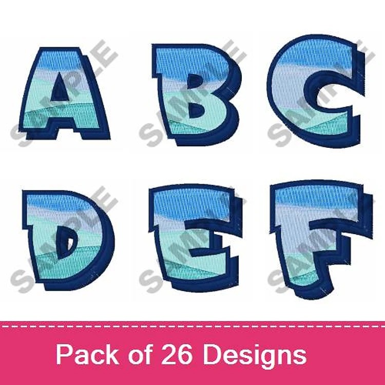 Alphabet Letters Embroidery Designs Bundle – A Letter, B Letter, C Letter & More (26 Designs)