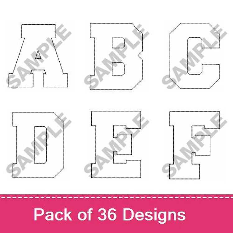 Applique Alphabet Letters Embroidery Bundle – Letter A, Letter B, Letter C & More (36 Designs)