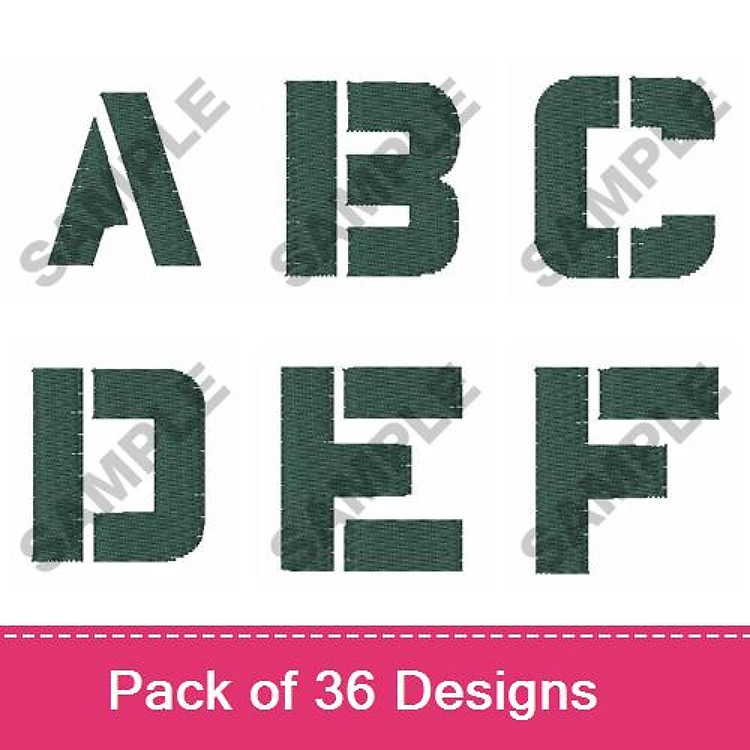 Alphabet Letters Embroidery Designs Bundle – A, B, C, D, E, F & More (36 Designs)