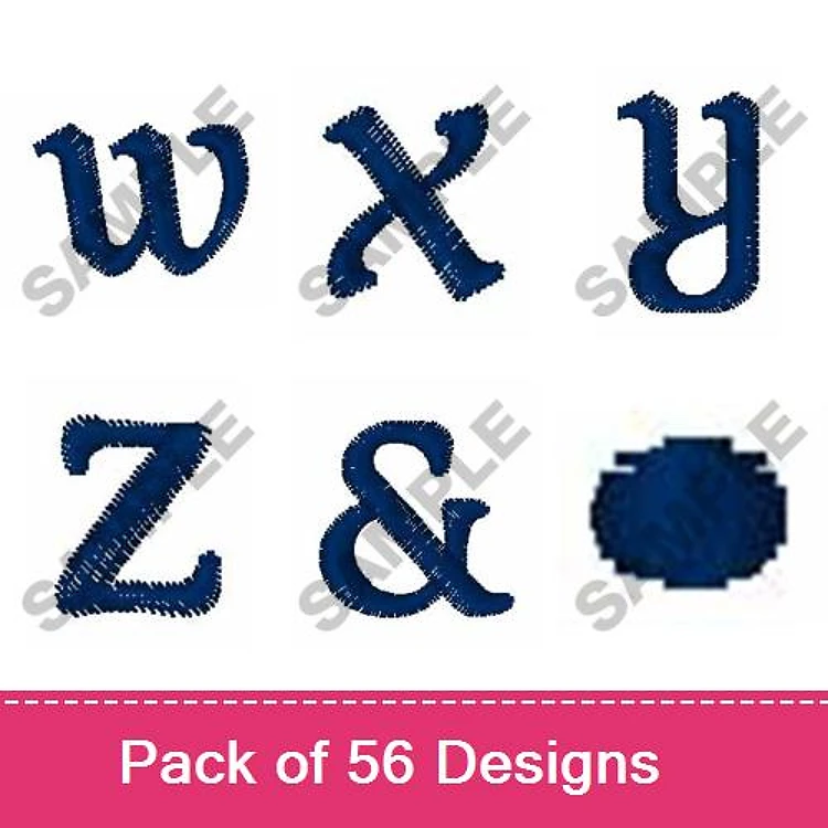 Alphabet Characters Embroidery Designs Bundle – W, X, Y, Z, Ampersand & More (56 Designs)