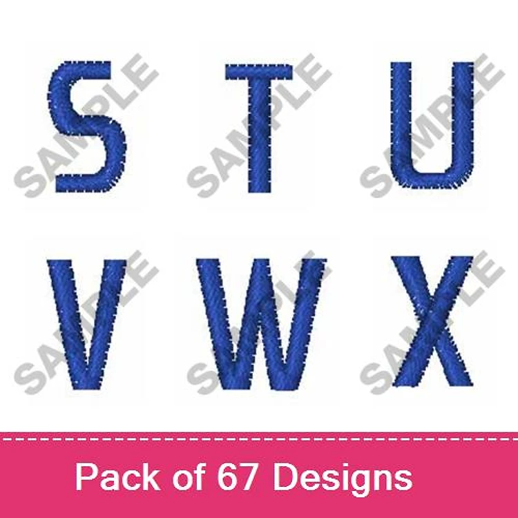 Alphabet Letters Embroidery Bundle – Letter S, T, U, V, W, X & More (67 Designs)