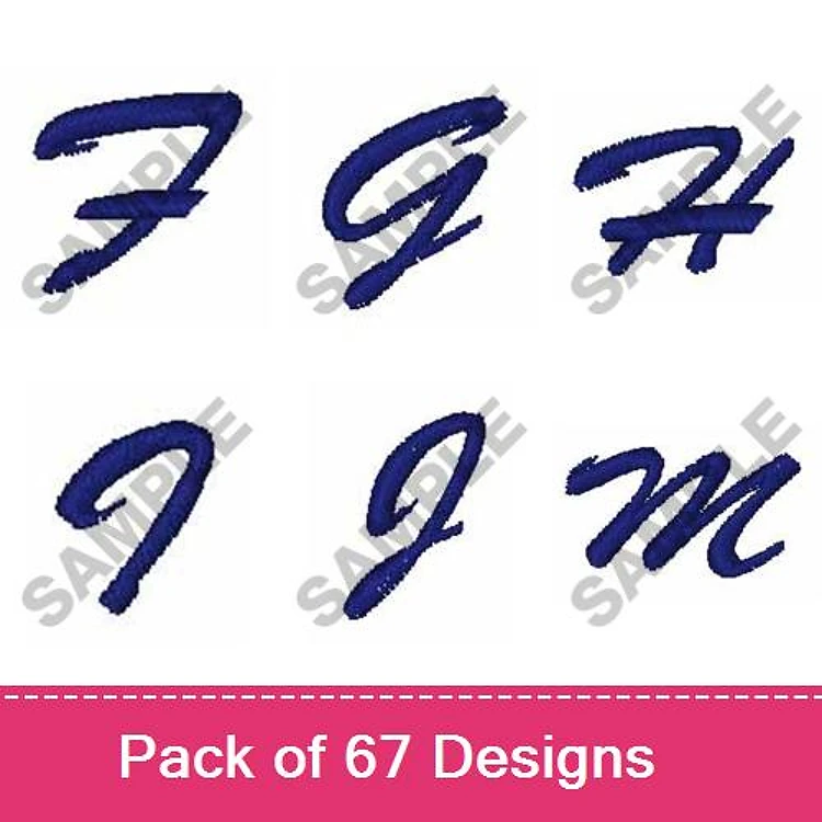 Cursive Alphabet Letters Embroidery Designs Bundle – Cursive Letter F, G, H & More (67 Designs)
