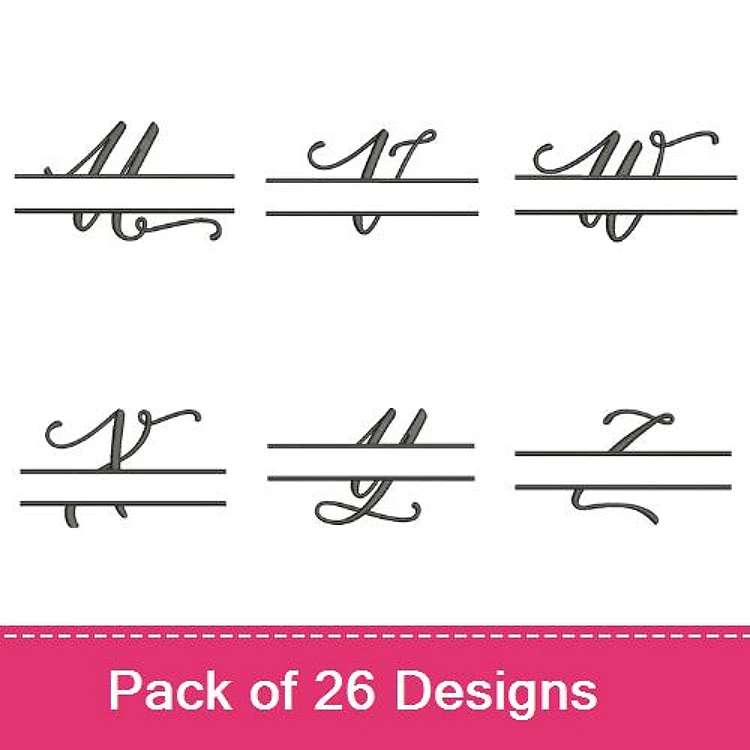 Cursive Letters Embroidery Designs Bundle – Cursive Letter A, Cursive Letter B, Cursive Letter C & More (26 Designs)