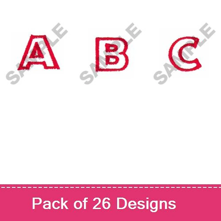 Redwork Alphabet Letters Embroidery Designs Bundle – Redwork Letter A, Redwork Letter B, Redwork Letter C & More (26 Designs)