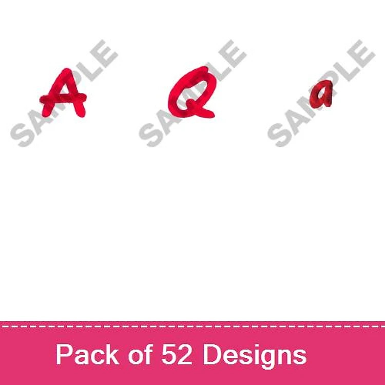 Redwork Red Letter Embroidery Bundle – Red Letter A, Red Letter Q, Red Letter a & More (52 Designs)