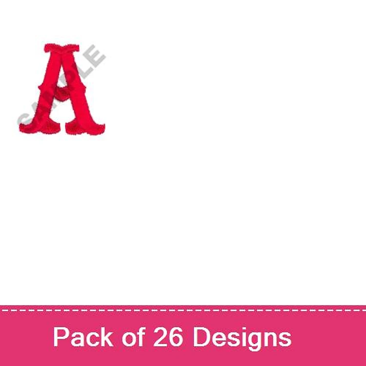Alphabet Embroidery Designs Bundle – Bold Red Letter A & More (26 Designs)