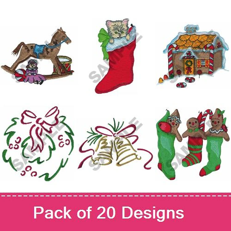 Christmas Embroidery Bundle – Holiday Designs (20 Designs)