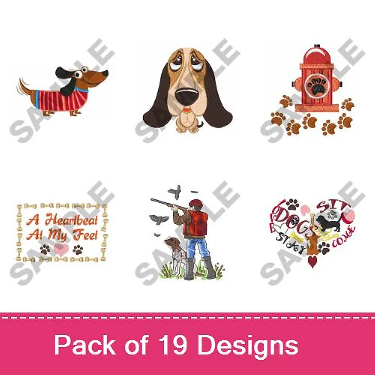 Dachshund & Basset Hound Embroidery Bundle – Dog Lovers Designs (19 Designs)