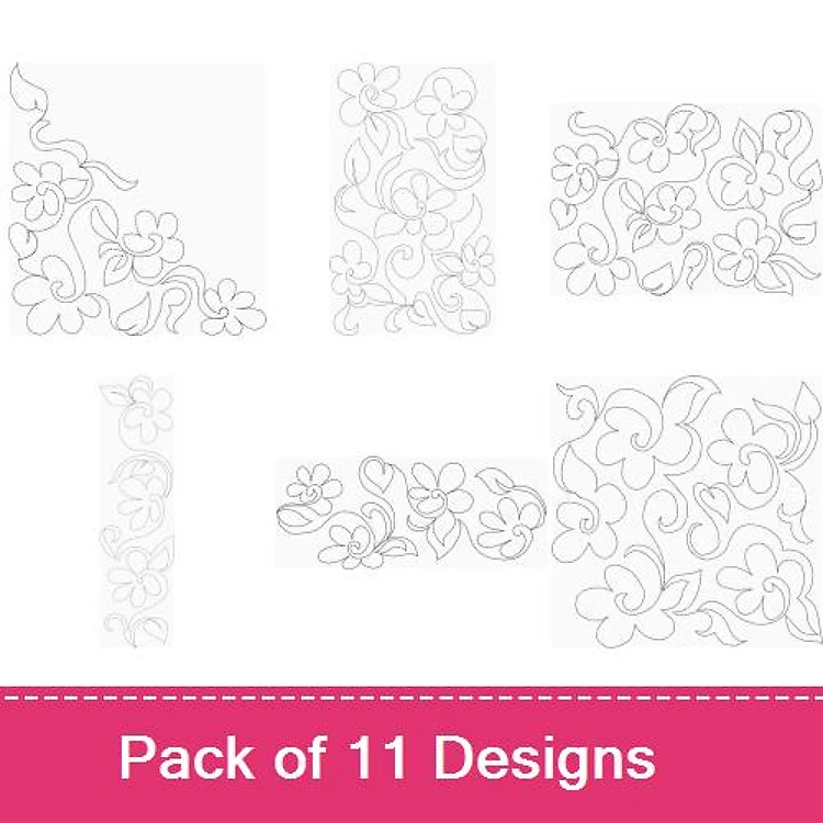 Redwork Floral Embroidery Bundle – Floral Design 1, Floral Design 2, Floral Design 3 & More (11 Designs)