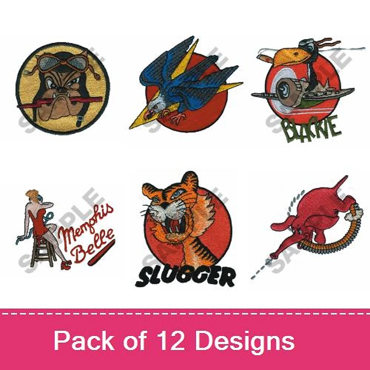 Emblem Embroidery Bundle – Vintage Style Designs (12 Designs)