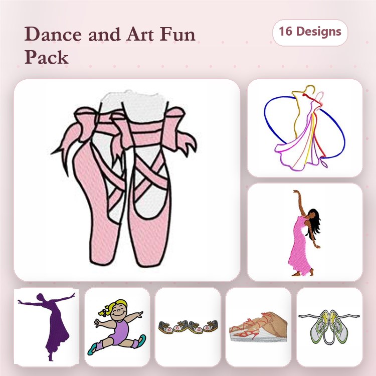 Ballet & Animal Embroidery Bundle – Ballerina & Friends (16 Designs)