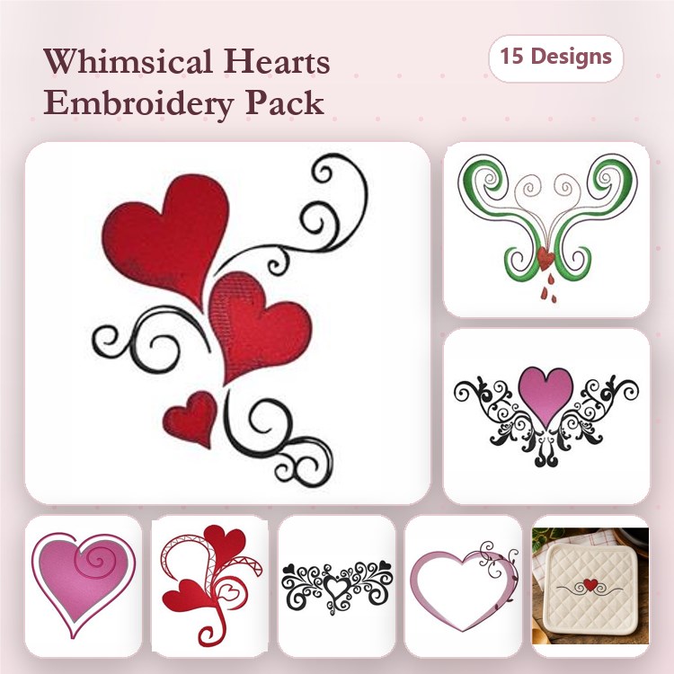 Swirly Valentine Hearts