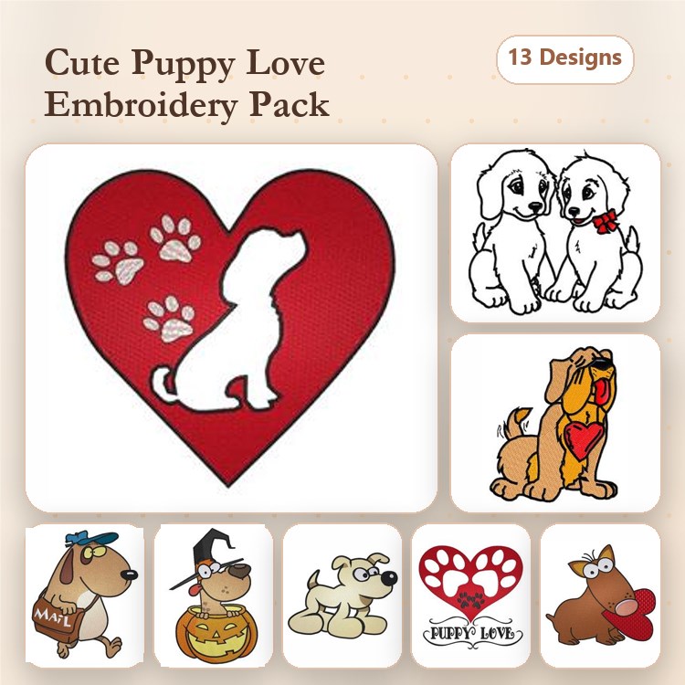 Puppy & Chihuahua Embroidery Bundle – Cute Dog Designs (14 Designs)