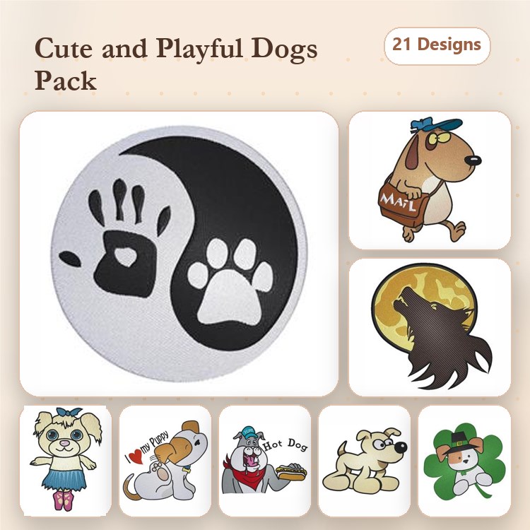 Dog & Wolf Embroidery Bundle – St. Patrick's Day & Cinco de Mayo (23 Designs)